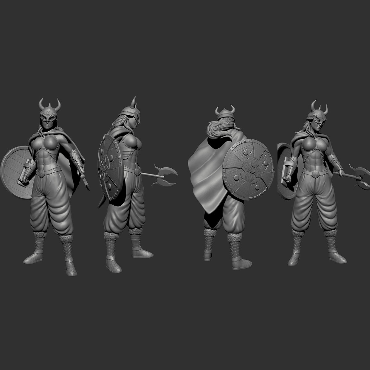 Viking Female Warrior - STL File For 3D Printing