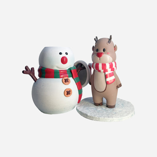 Christmas Snowman & Reindeer Nesting Doll STL Files for 3D Printing